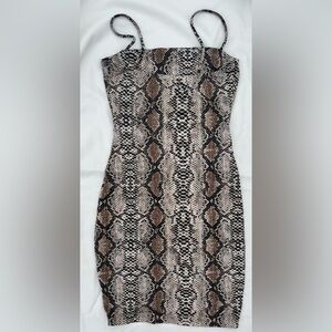 Sexy snakeskin print bodycon mini dress- size small